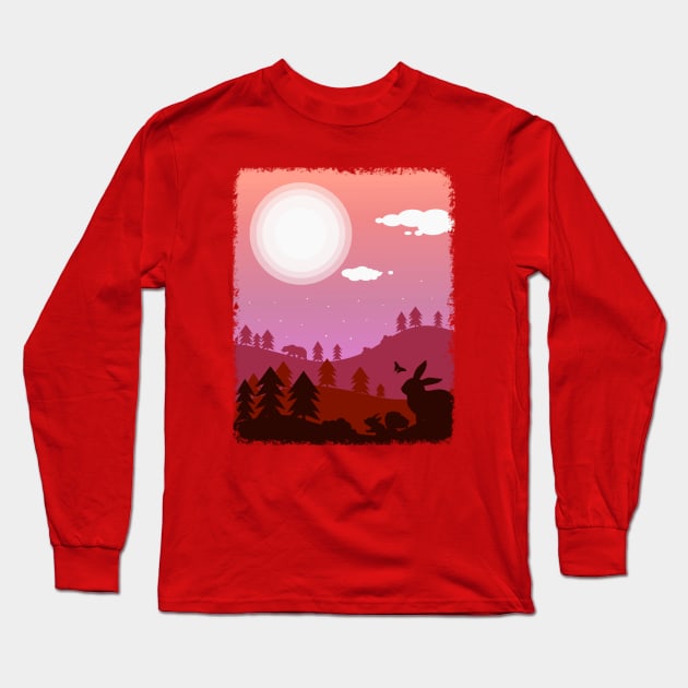 Forest Animals Under Twilight 2 Long Sleeve T-Shirt by TaliDe